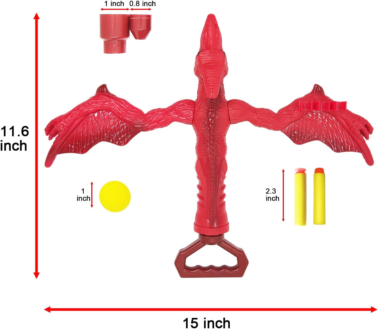 Ziguyba Juguete de arco y flecha de dinosaurio, juguete de pterosaurio 4 en 1, pistola de juguete de dinosaurio, pistola de agua, juego de tiro con