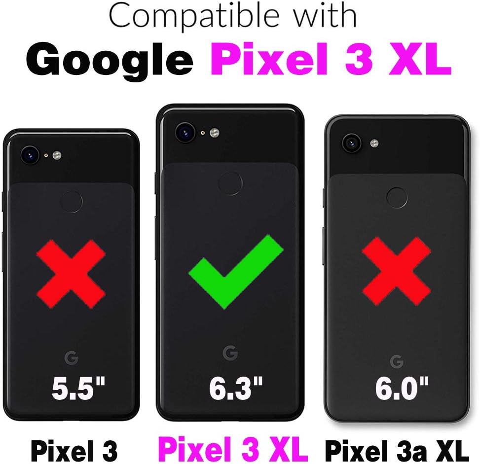 Furiet Compatible con Google Pixel 3 XL – Funda tipo cartera con 9 ranuras para tarjetas, de piel retro, soporte para tarjetas de crédito, soporte
