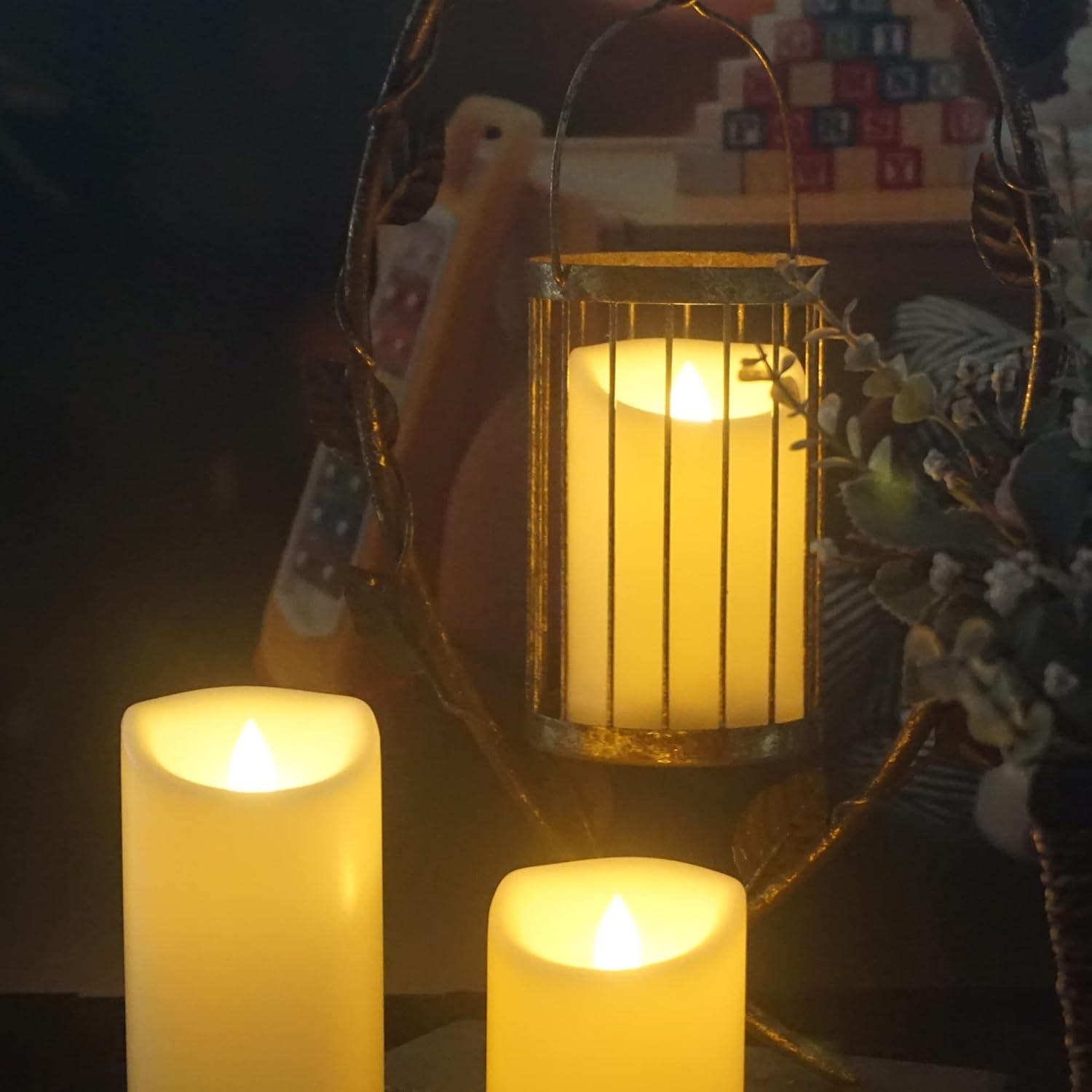 Velas parpadeantes sin llama con control remoto y temporizador, velas LED falsas eléctricas realistas que funcionan con pilas en blanco crema, velas