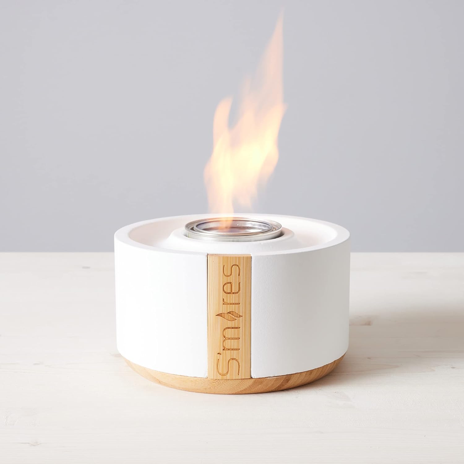 TerraFlame – Tostador portátil para interiores y exteriores, sin humo, gel de combustible, combustible, S’mores, color blanco