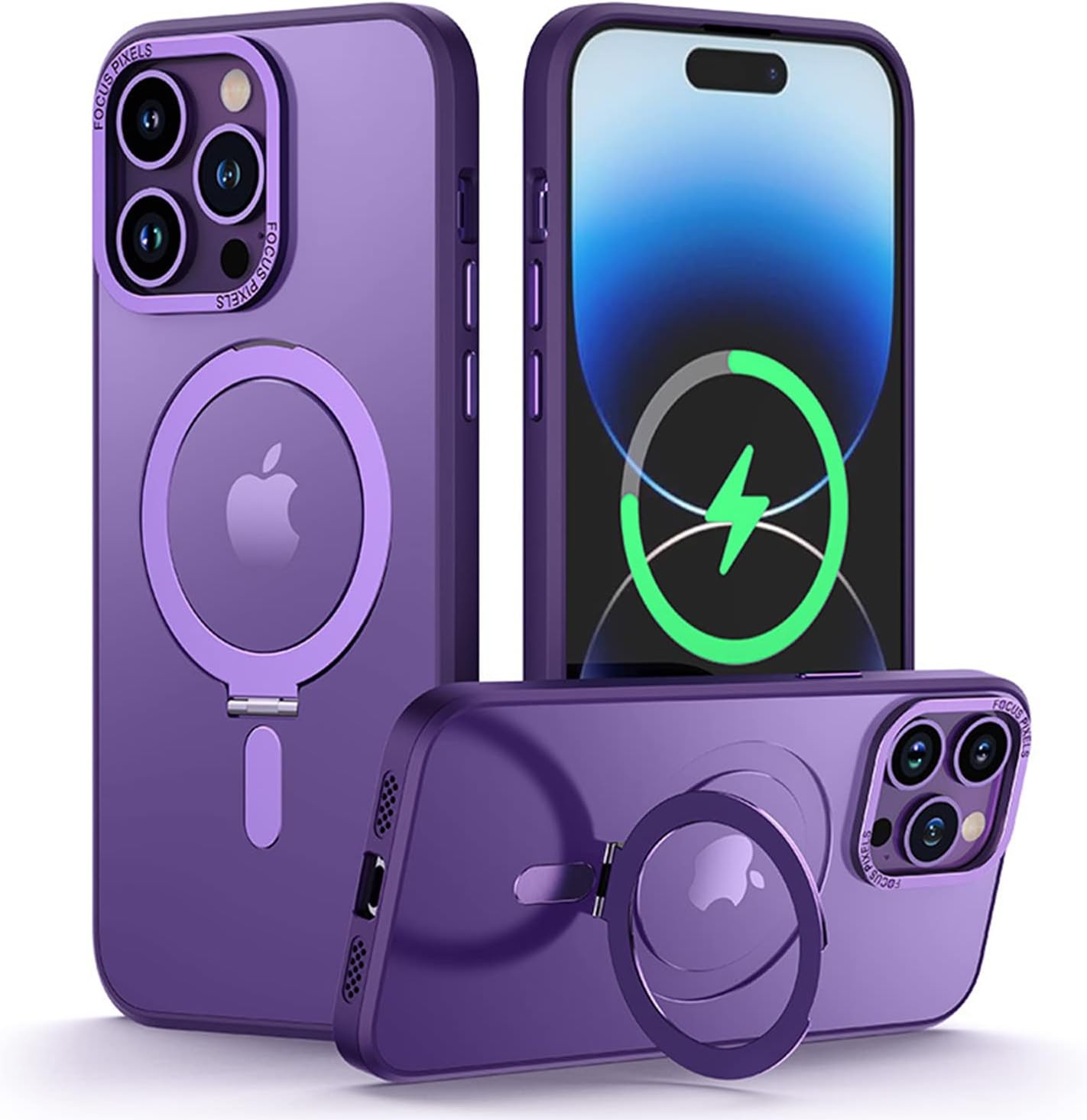 Funda compatible con iPhone 13 Pro Max con soporte invisible magnético transparente, funda para iPhone 13 Pro Max, compatible con carga inalámbrica,