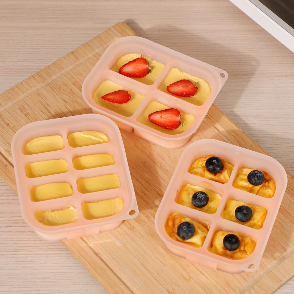 haakaa haakaa – Bandeja de silicona para congelador de alimentos para bebés con tapa, contenedor de almacenamiento perfecto para alimentos caseros