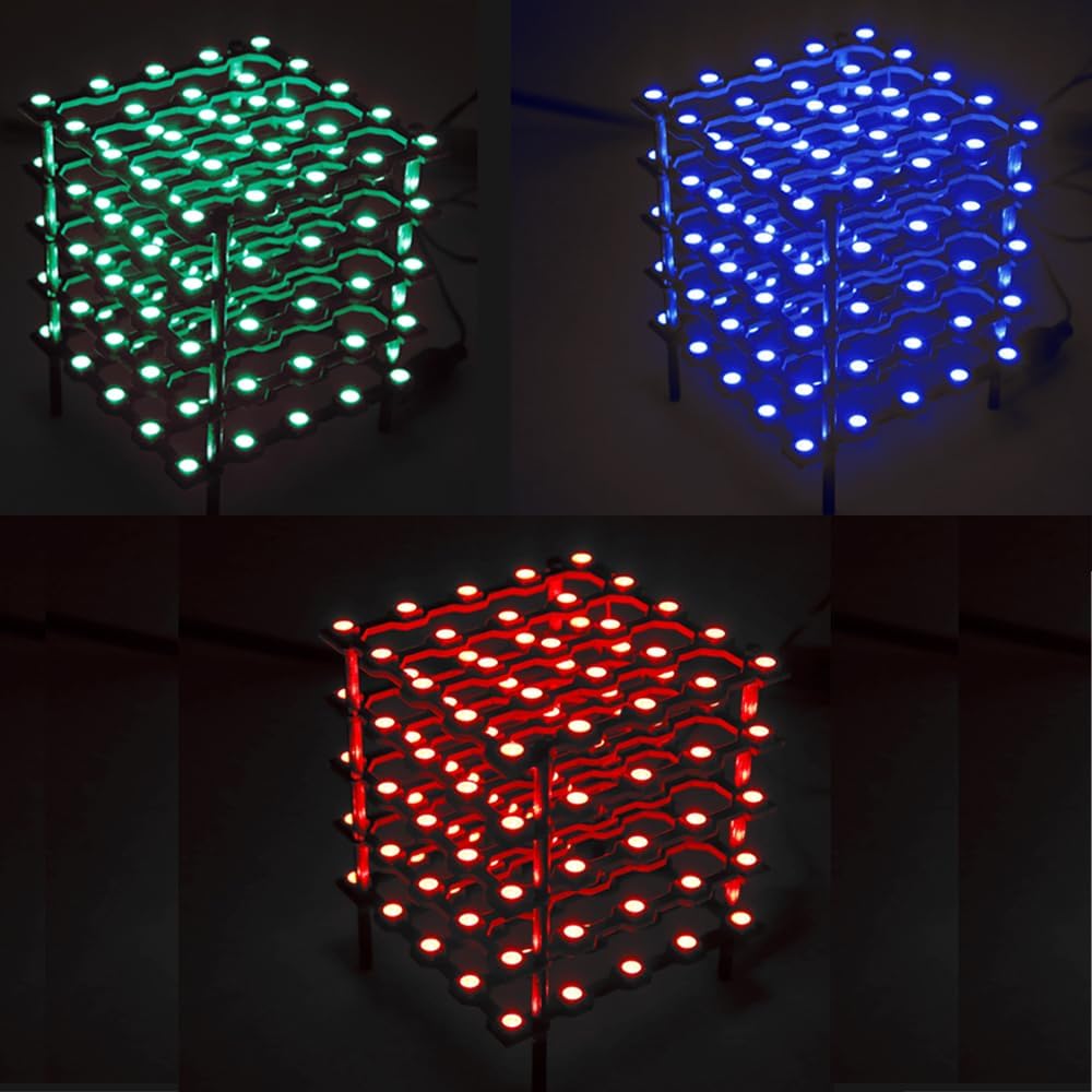 Treedix WS2812B 5050 RGB LED tablero de luz LED Kit de luz LED DIY cuadrado LED digital direccionable individualmente 5x5x5 para niños y