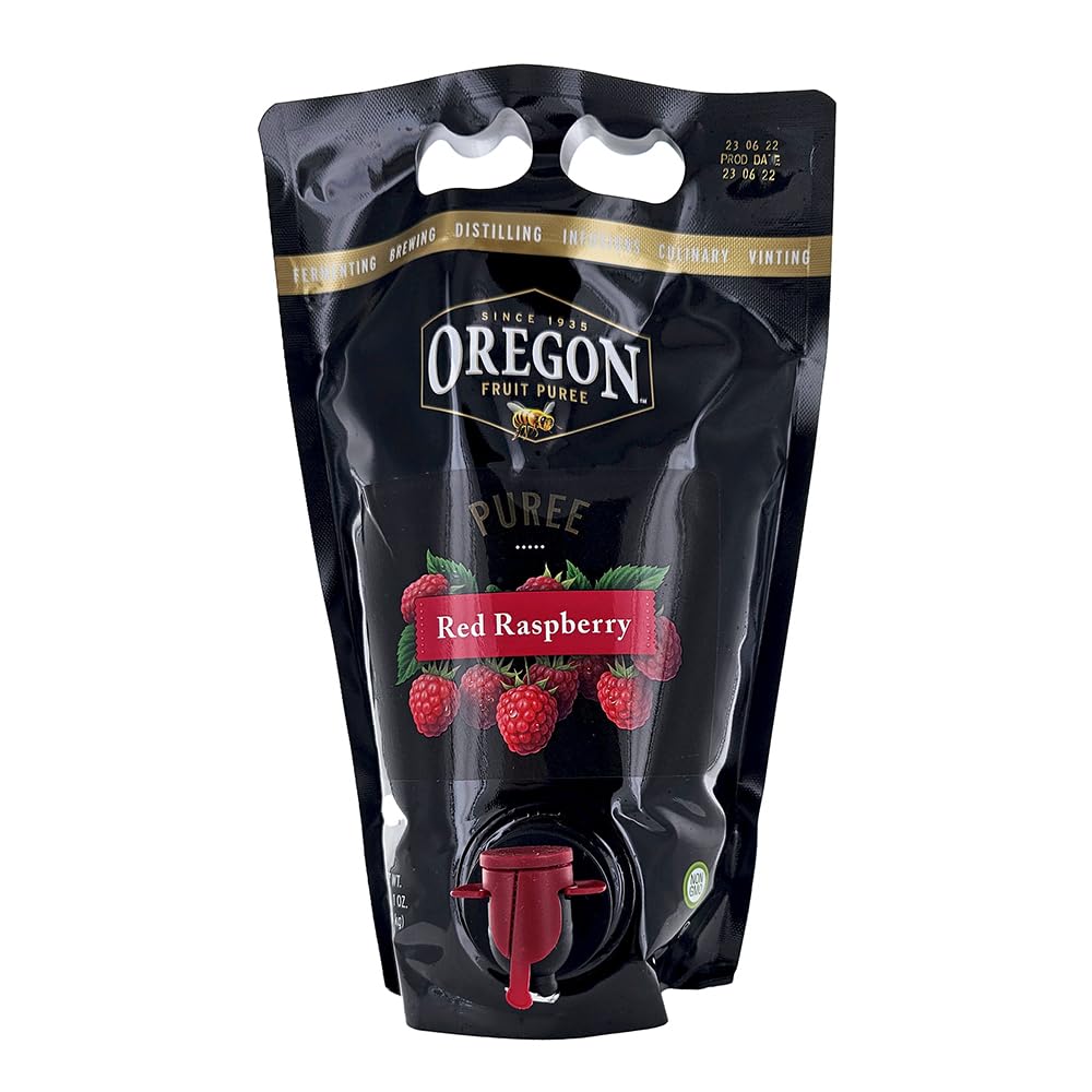 Puré de fruta de frambuesa roja Productos de frutas de Oregon para vino, cerveza Mead y base Mohito Vejiga de 49 oz