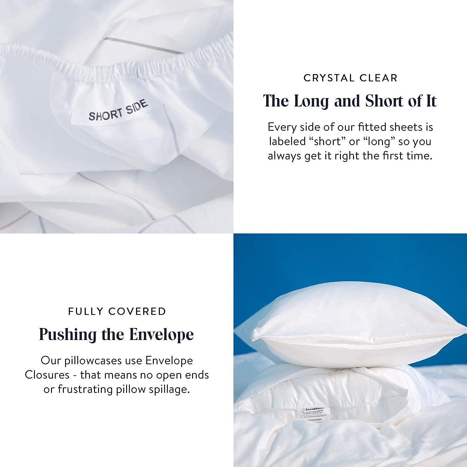 Brooklinen Juego de sábanas de satén de lujo de 3 piezas, sin juego de sábanas encimeras, 100% algodón, tamaño California King en crema, 1 sábana