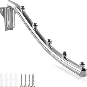 Perchero plegable para colgar ropa en la pared, perchero plegable de acero inoxidable con soporte para brazo oscilante, riel colgante de ropa Perchero plegable para colgar ropa en la pared, perchero plegable de acero inoxidable con soporte para brazo oscilante, riel colgante de ropa