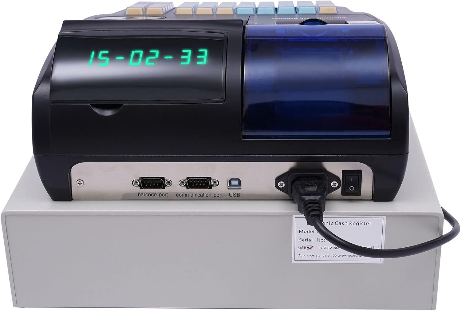 Cutycaty Caja registradora electrónica, cajón de 48 llaves, pantalla LED digital, apto para minoristas, caja de efectivo con bandeja de dinero y