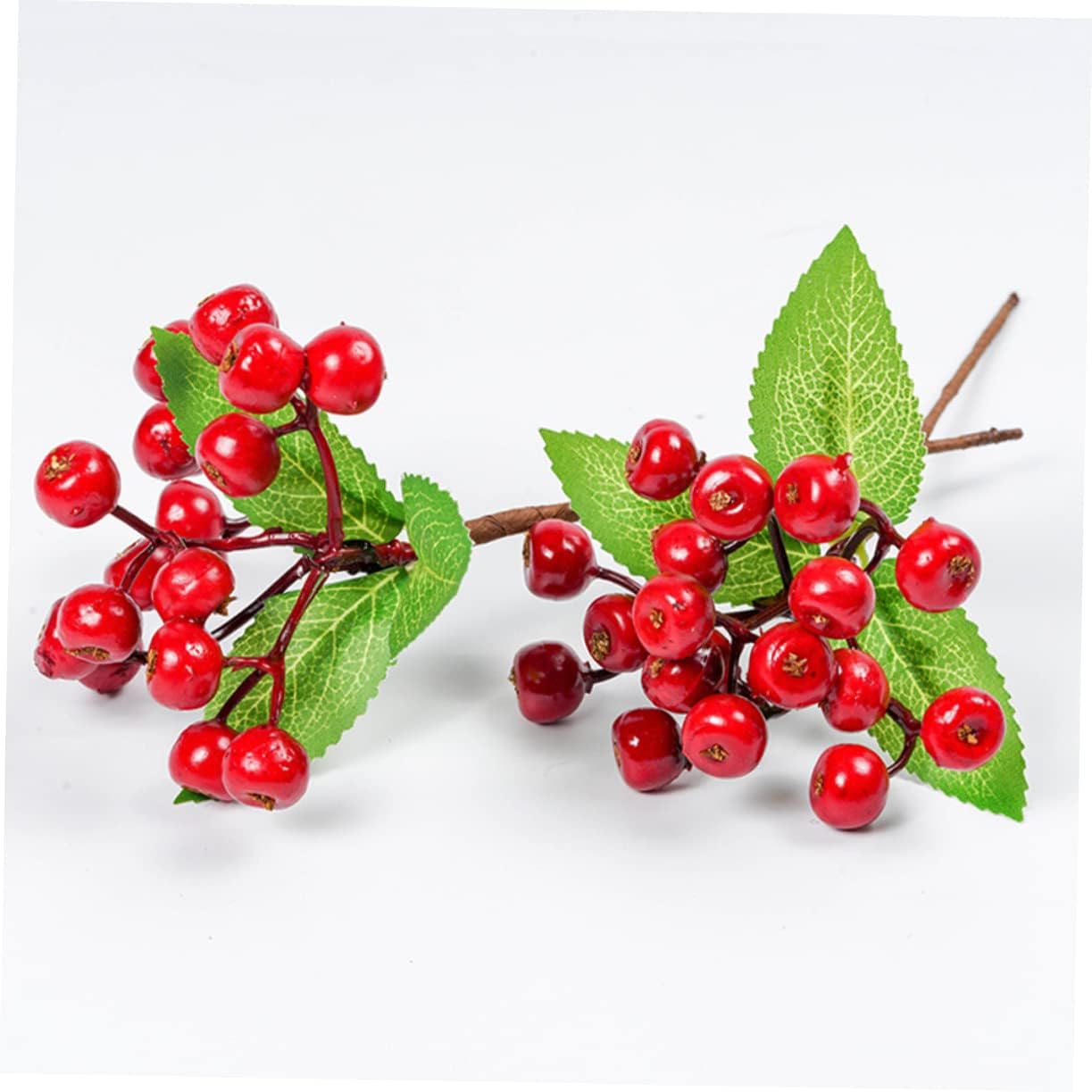 Abaodam 20 Pcs Red Berries Holly Berry Stems Red Berry Twig Winter Holiday Berry Stems Faux Pine Picks Christmas Berry Stems Christmas Berry Picks