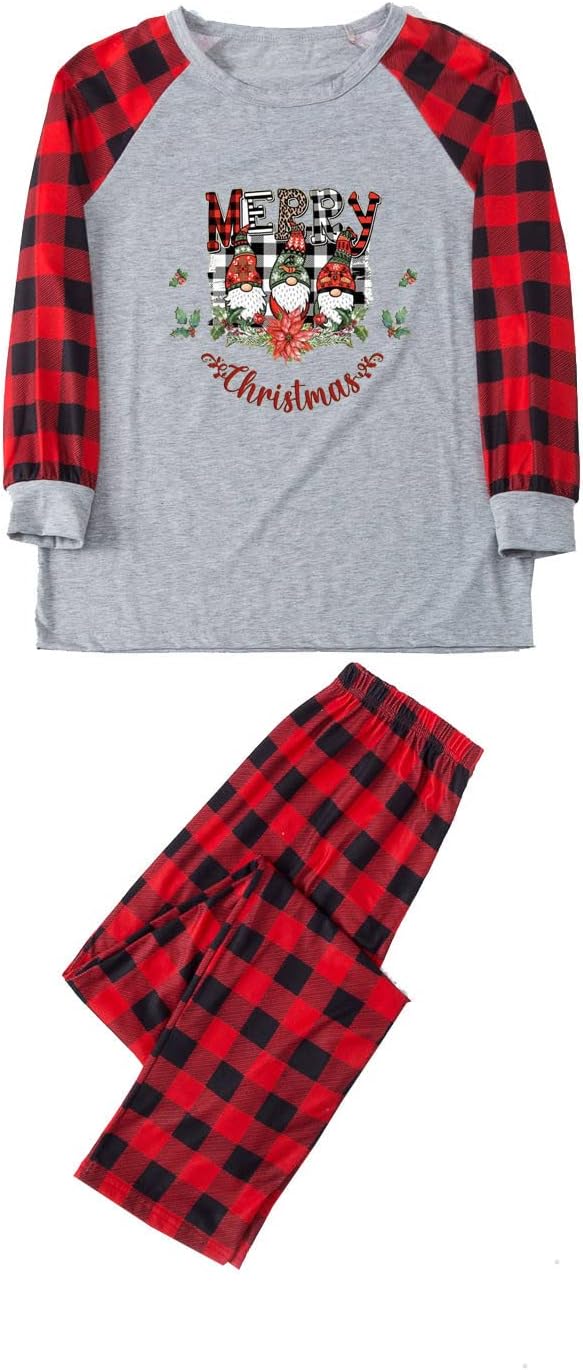 JEGULV Pijamas de Feliz Navidad 2024 para la familia, conjuntos a juego, ropa de dormir de Navidad, ropa de dormir divertida con estampado de Papá