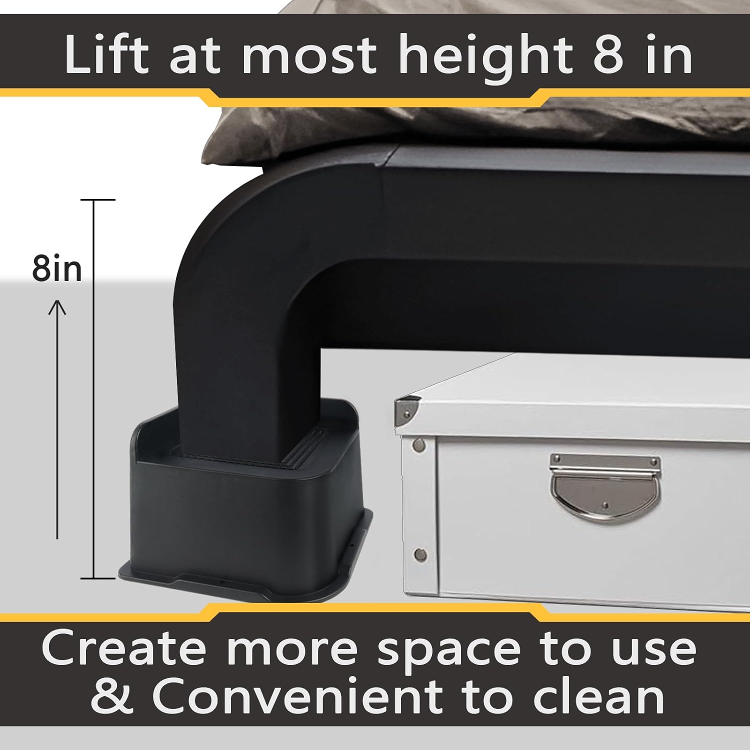 Elevadores de cama resistentes para muebles, elevadores de cama de 3 pulgadas, soporta hasta 5000 libras, adecuado para sofá, escritorio, cama, mesa