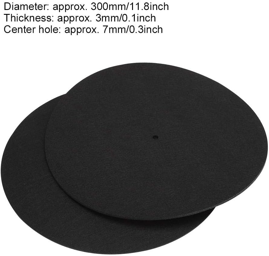 Juego de 2 alfombrillas para tocadiscos de 12 pulgadas, tocadiscos para tocadiscos para el hogar, alfombrilla protectora antideslizante, accesorios