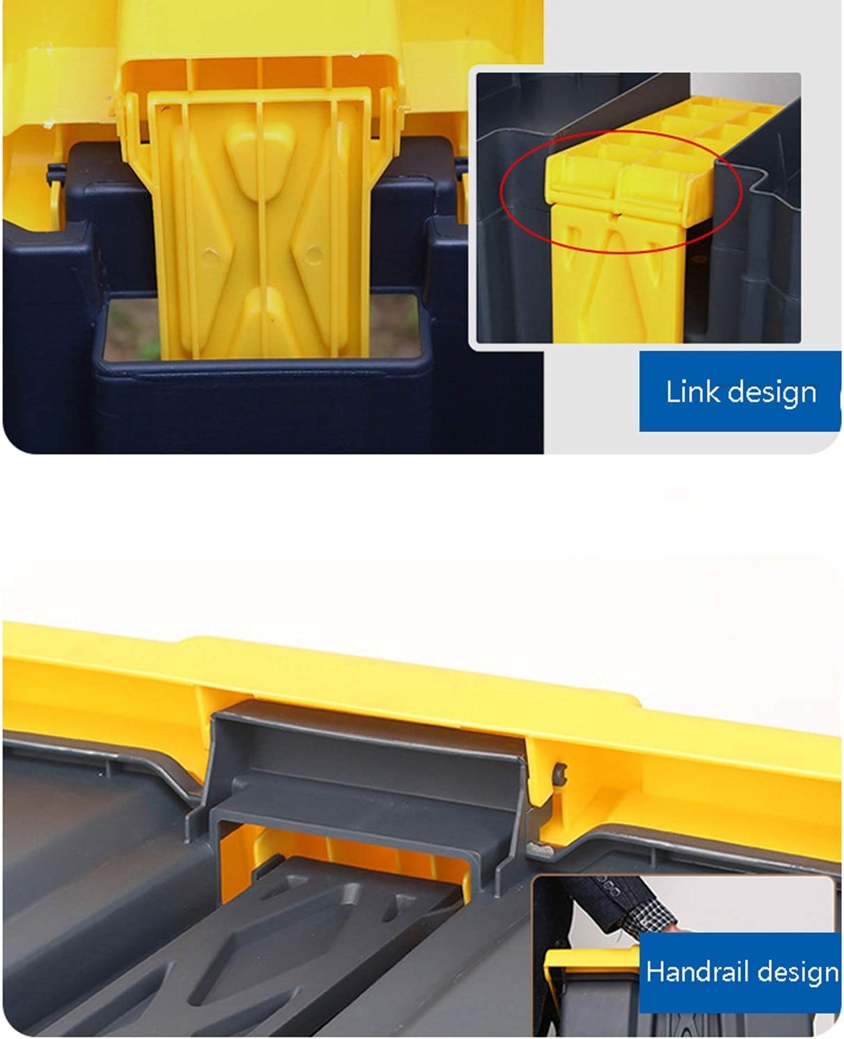 TISTIK Bote de basura de plástico para exteriores, cubo de basura grande tipo pedal comercial para exteriores con tapa de 11.817.9 galones, cubo de