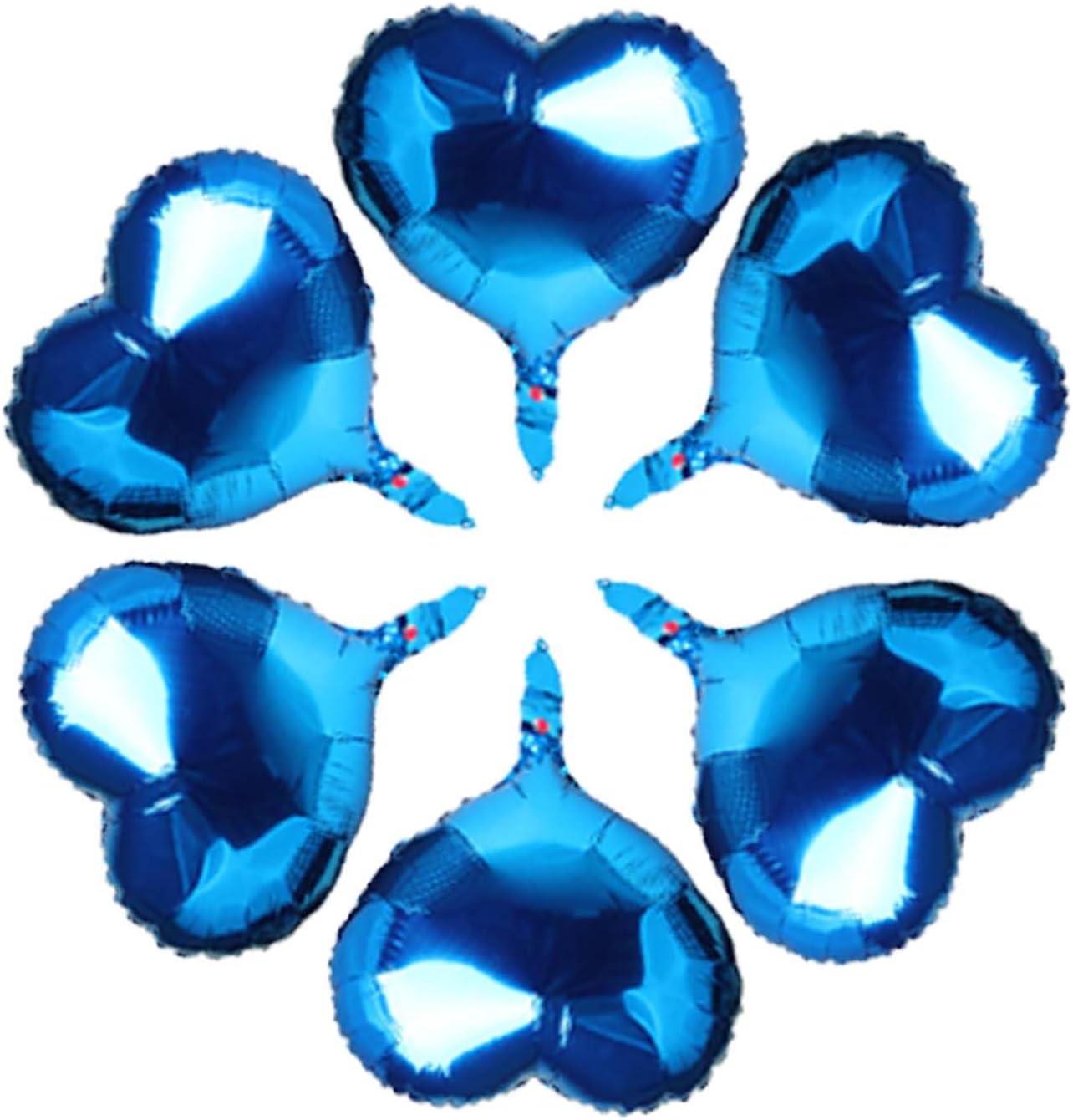 10 globos de aluminio en forma de corazón azul de 18 pulgadas de Mylar para decoración de fiesta de cumpleaños
