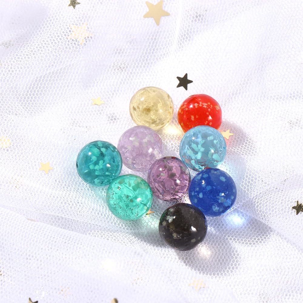 CHDHALTD 10 canicas de vidrio para juegos de canicas, canicas de vidrio de 0.472 in que brillan en la oscuridad, colores mezclados, canicas de