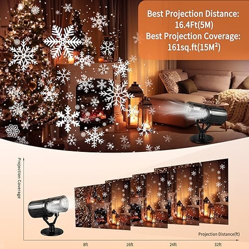 Luces de proyector de copo de nieve de Navidad de doble cabeza para exteriores, impermeables, para decoración del hogar y fiesta