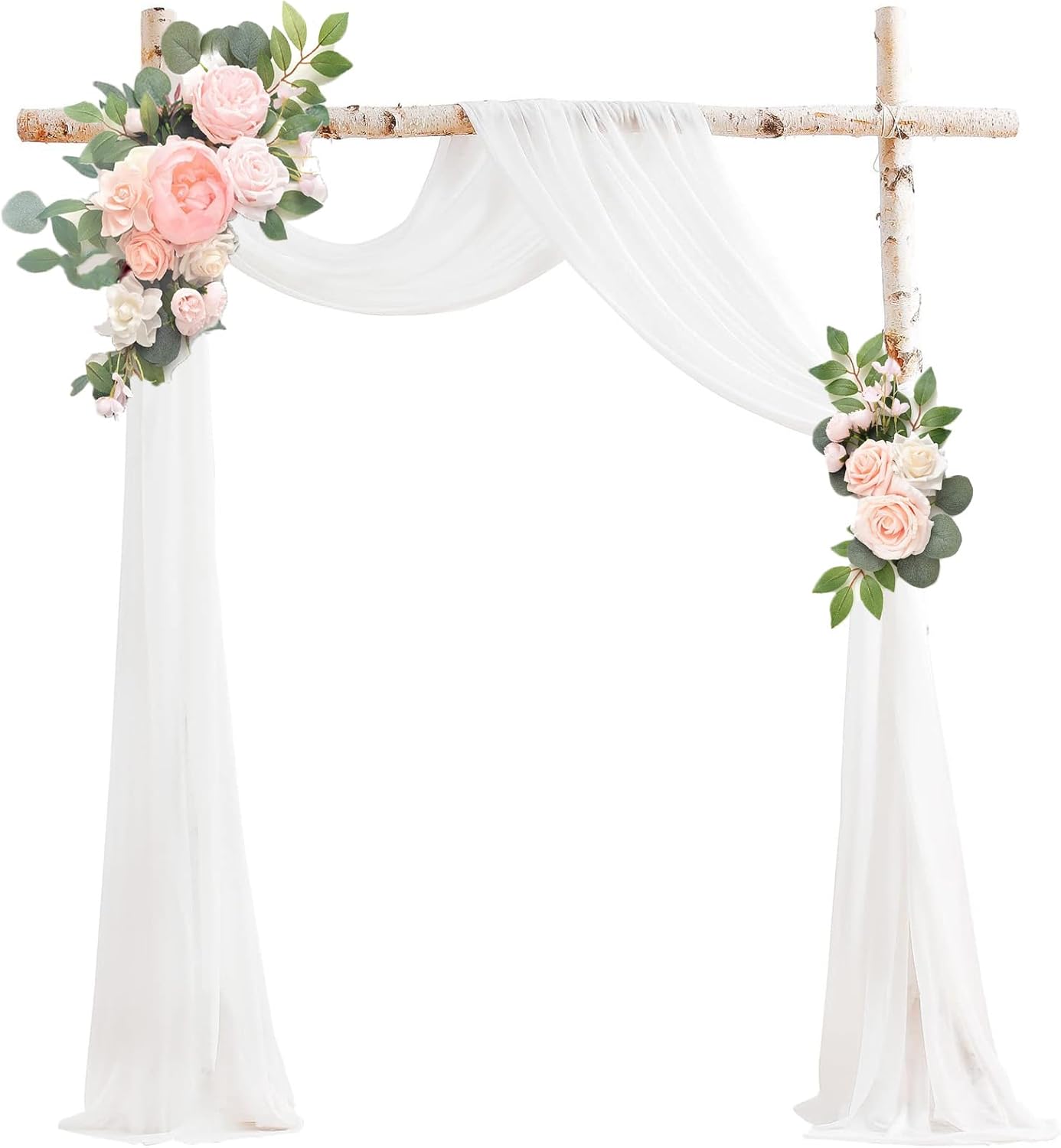 AitnWoy Kit de flores artificiales para arco de boda, 2 unidades, flores de rosas de seda, peonía de seda, letrero de bienvenida para ceremonia de