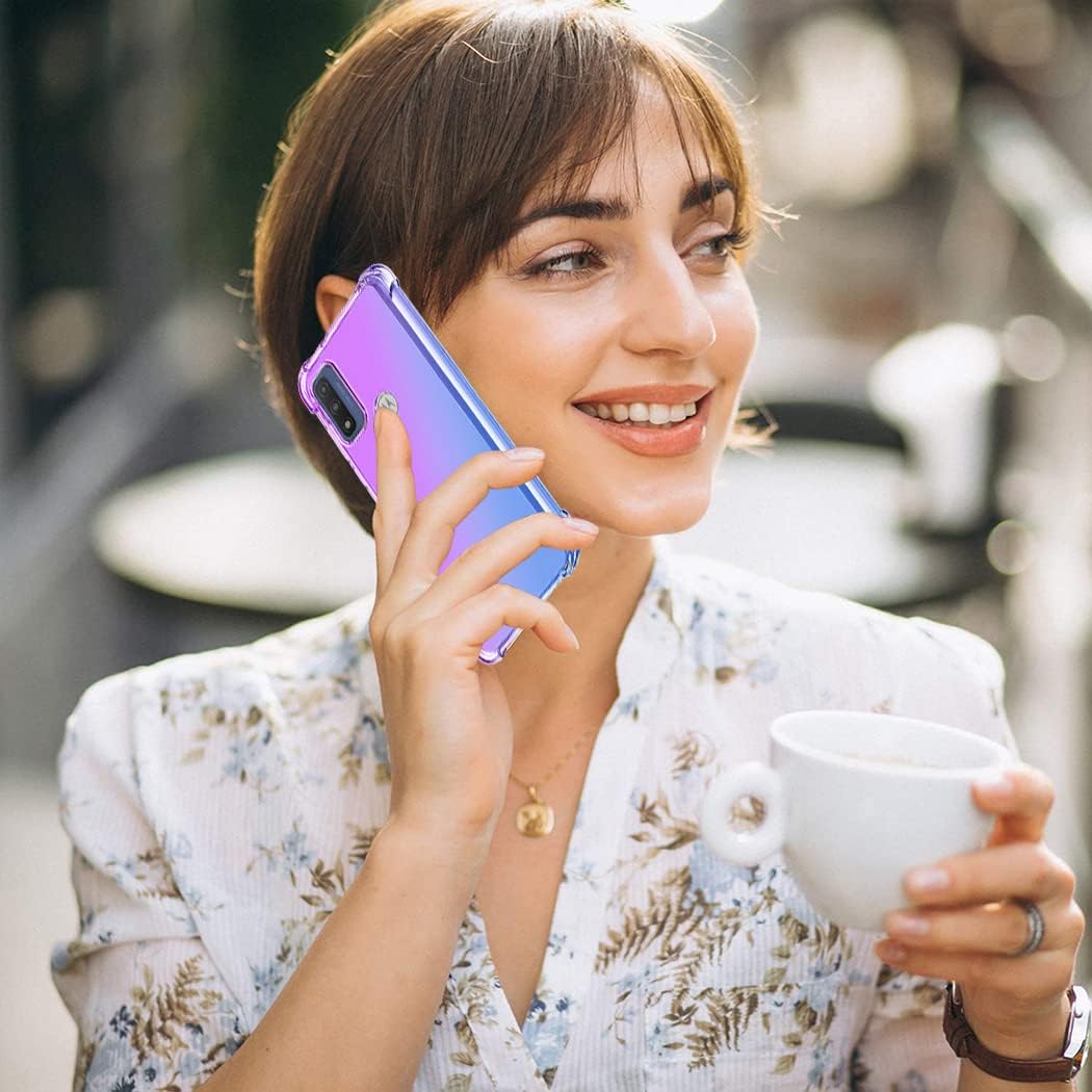 Ueokeird Funda para Moto G Pure 2021Moto G Power 2022 con protector de pantalla de vidrio templado, bonita funda transparente de poliuretano