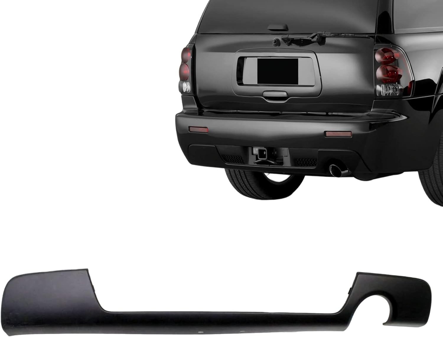 Perfit Liner Nueva cubierta de parachoques trasero Lower Prime compatible con Chevrolet Trailblazer SS modelo 2006-2009 compatible con GM1100733