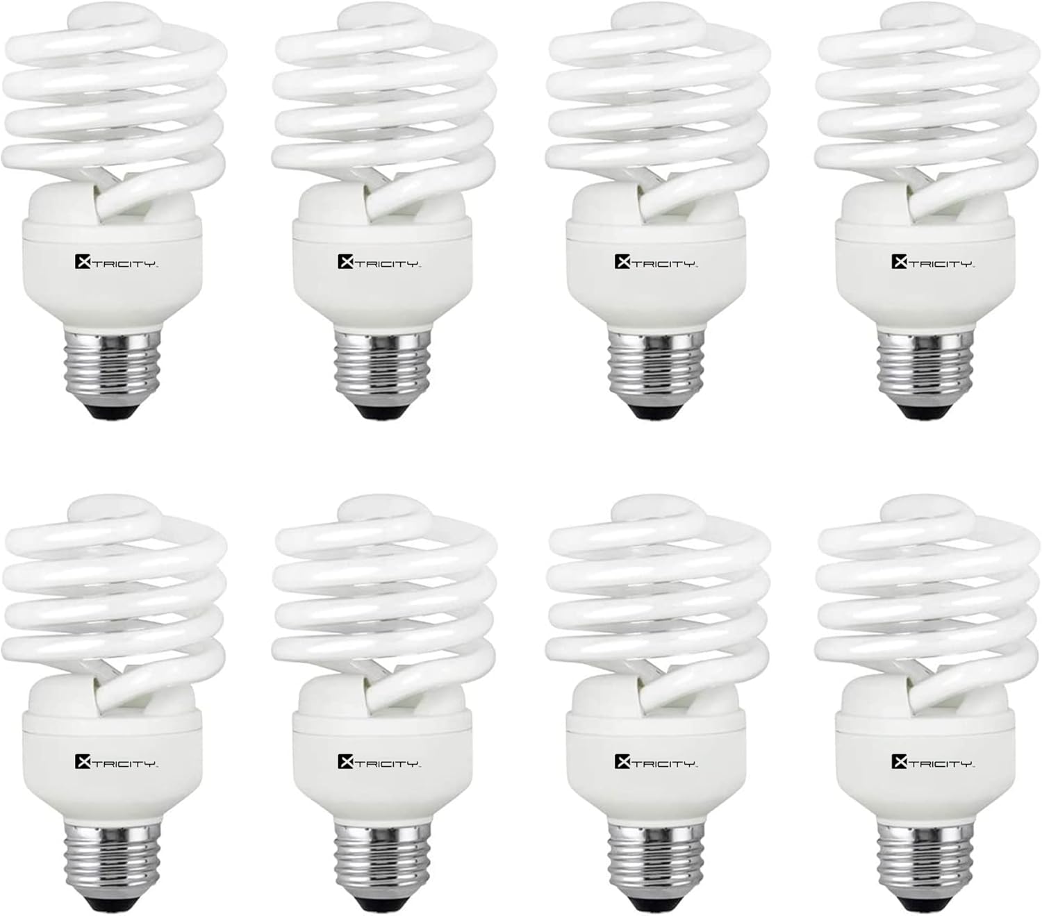 Xtricity Bombilla fluorescente compacta T2 espiral CFL, luz diurna de 5000 K, 23 W (equivalente a 100 vatios), 1520 lúmenes, base media E26, 120 V,