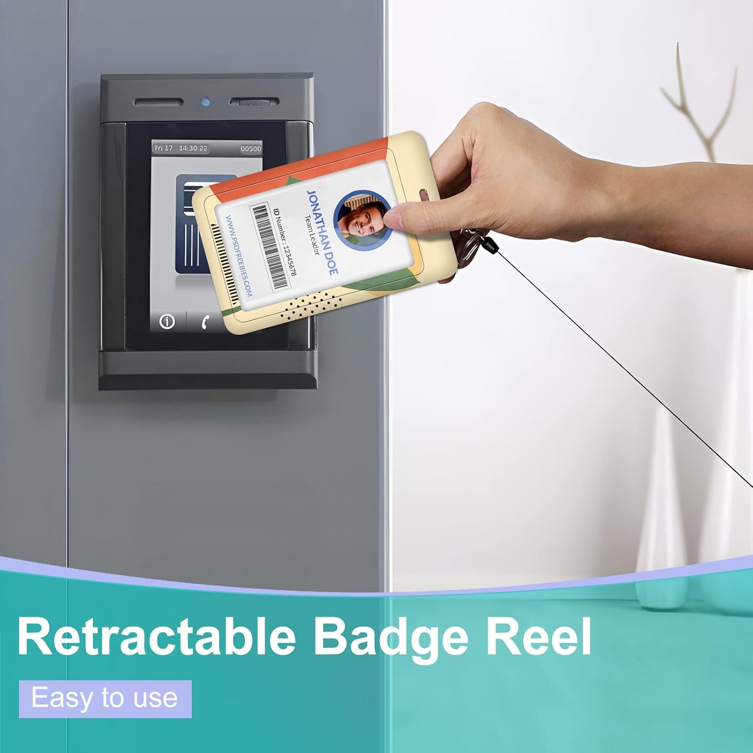 Plifal Soporte para tarjetas de identificación con cordón y clip retráctil para carrete de insignias, cordón de etiqueta de nombre de planta Boho