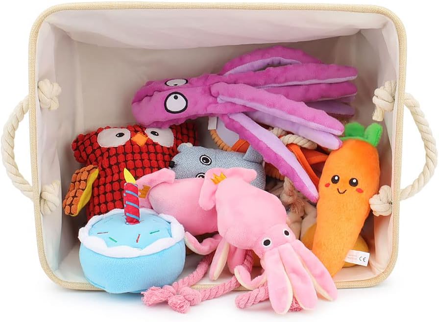 gors Cesta plegable de almacenamiento personalizada para juguetes para perros y gatos, caja plegable con nombre personalizado, contenedores para