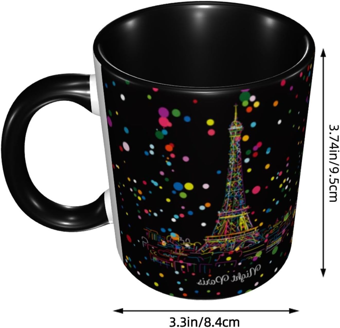 Taza de café colorida de la Torre Eiffel de París de 11 onzas, taza de té de cerámica, para mujeres y hombres, regalos para oficina, hogar,