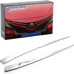 Xotic Tech – Cubierta de rejilla frontal para capó central, acero inoxidable cromado, compatible con Camry SE XSE 2018-2024 Xotic Tech – Cubierta de rejilla frontal para capó central, acero inoxidable cromado, compatible con Camry SE XSE 2018-2024