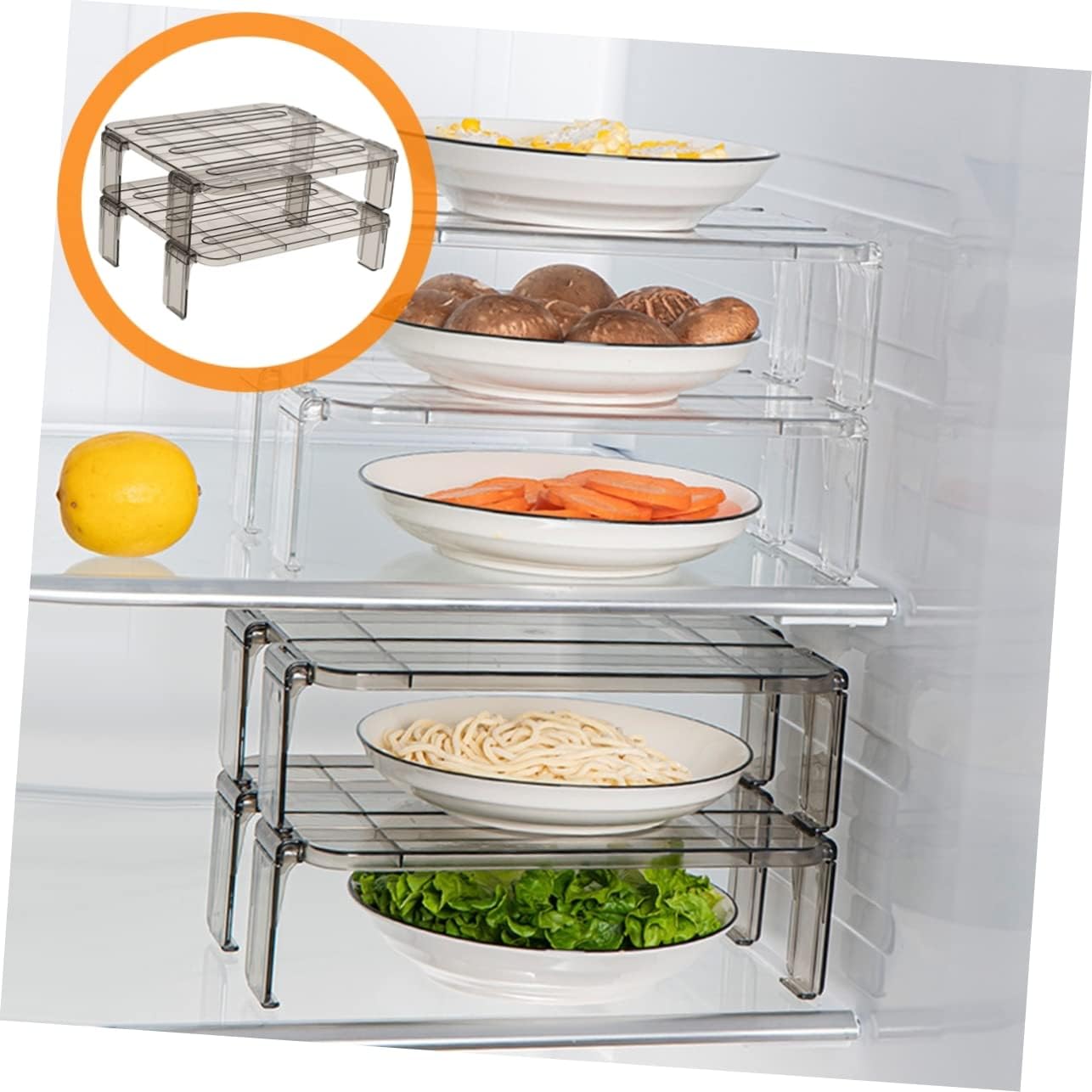 HOMSFOU Estante para refrigerador, suministros de cocina, gabinete, organizador, organizador de cocina, estante de almacenamiento, estantes de