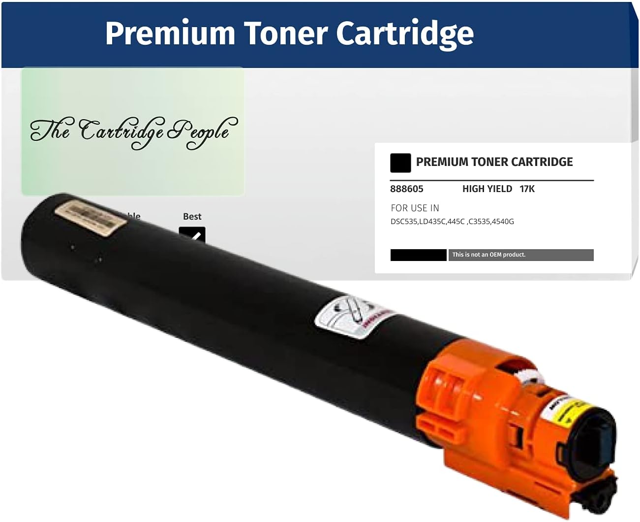 Cartucho de tóner compatible con Ricoh 888605 CTG, amarillo, rendimiento de 17 K