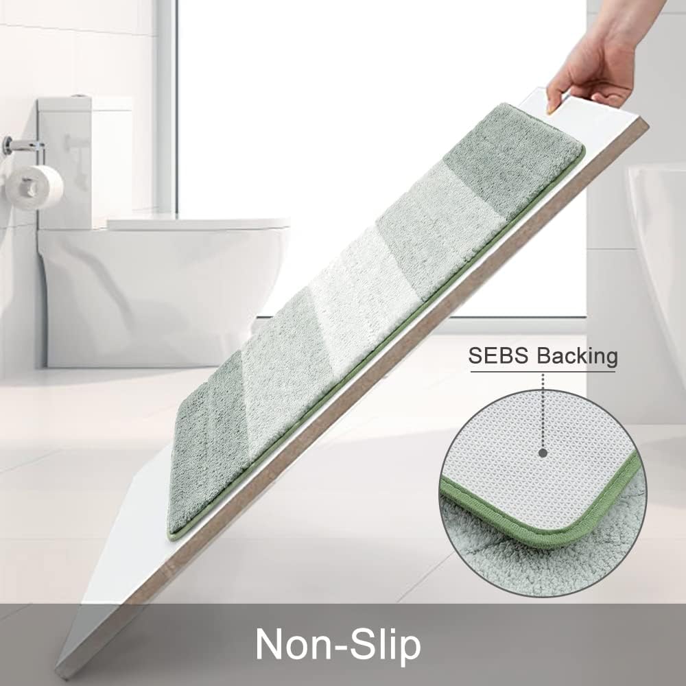 KMSON Alfombra de baño degradado, antideslizante, ultra suave y absorbente de agua, lavable a máquina, de secado rápido para dormitorio, sala de