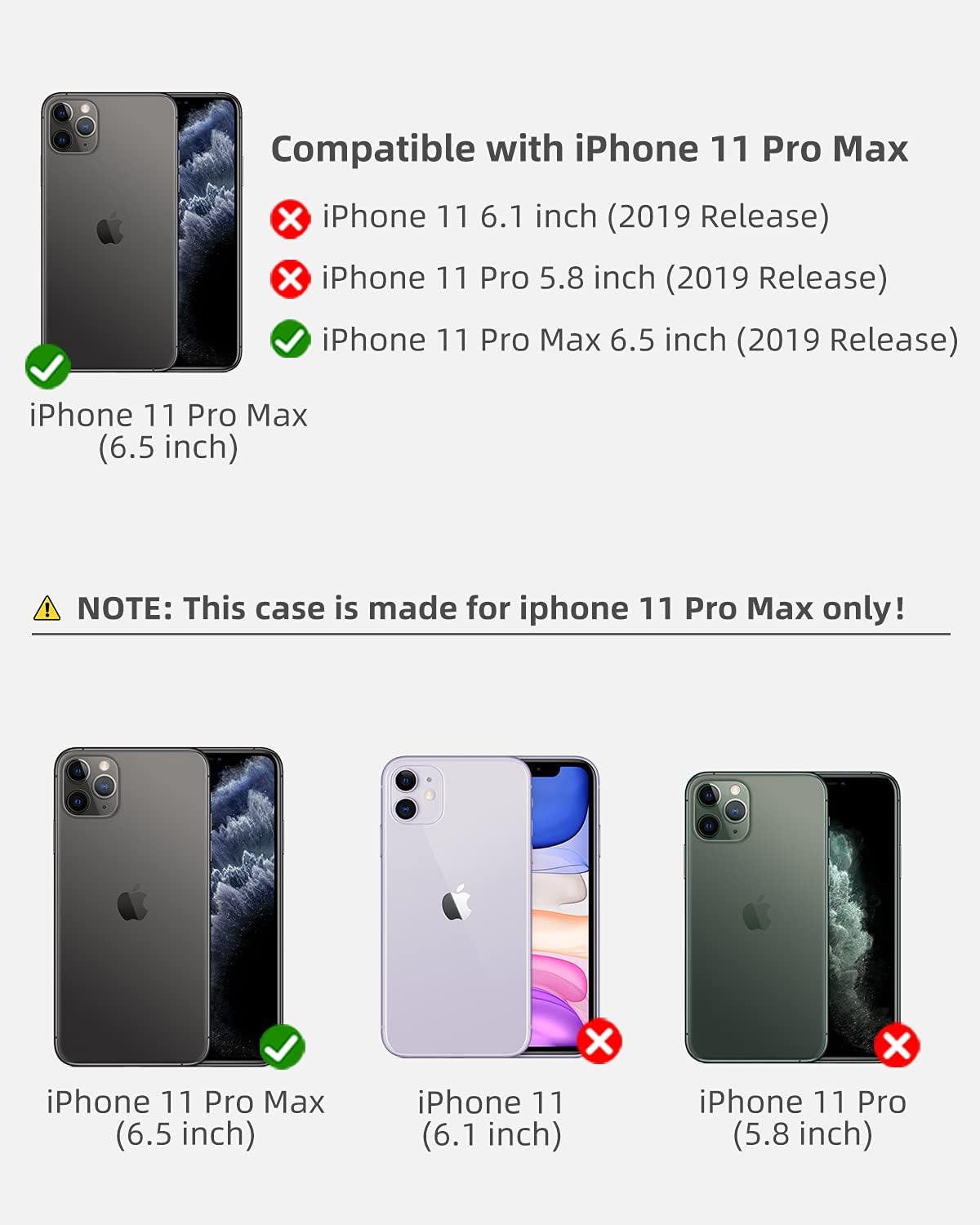 K TOMOTO Funda compatible con iPhone 11 Pro Max, protección contra caídas de silicona líquida de goma de gel de cuerpo completo con microfibra suave