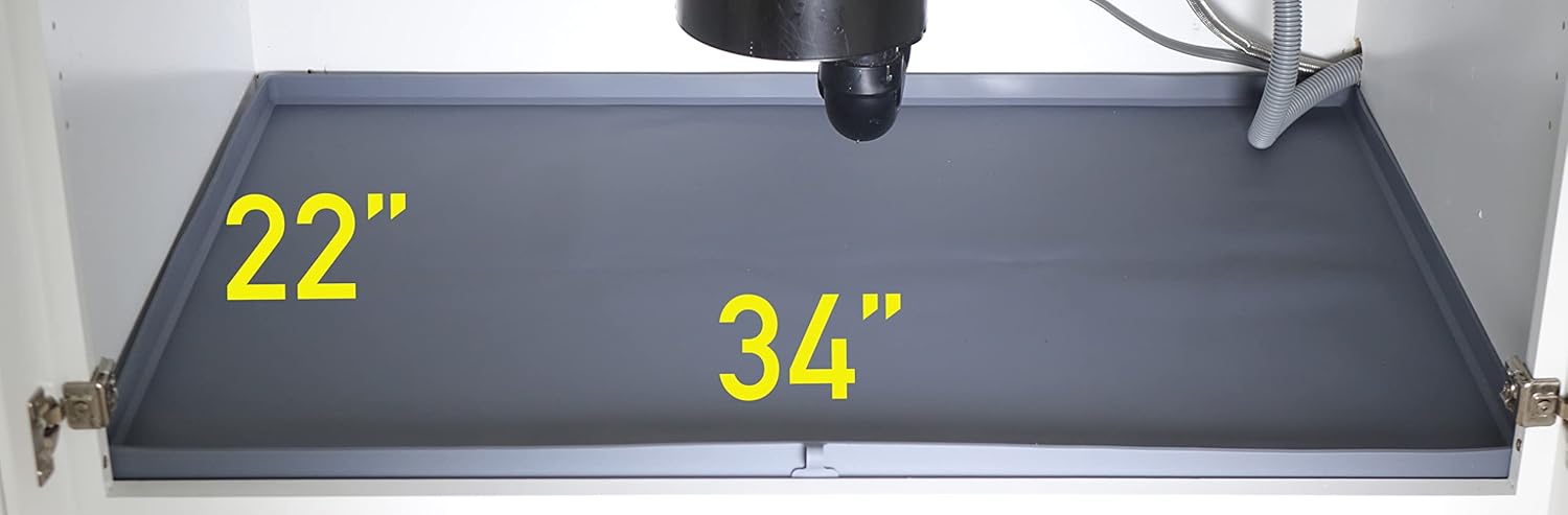 Alfombrilla premium de 34 x 22 pulgadas para debajo del fregadero con protector contra salpicaduras de grifo alfombrilla de silicona impermeable