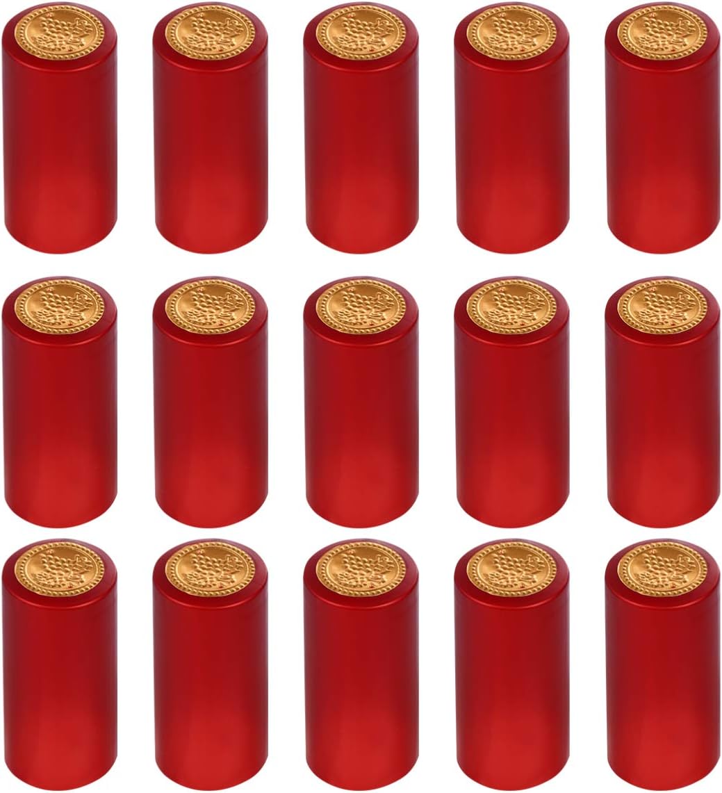 NUOBESTY 100 cápsulas termorretráctiles para botellas de vino, tapas retráctiles, envoltura retráctil de vino, cápsulas de botellas de vino, tapas