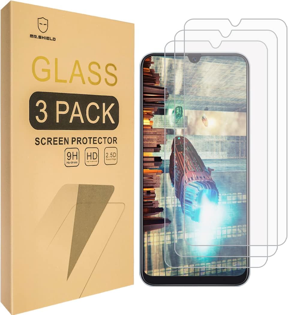 Mr.Shield Paquete de 3 Diseñado para Samsung Galaxy A20 no compatible con Samsung Galaxy S20 Vidrio templado Protector de pantalla Vidrio japonés