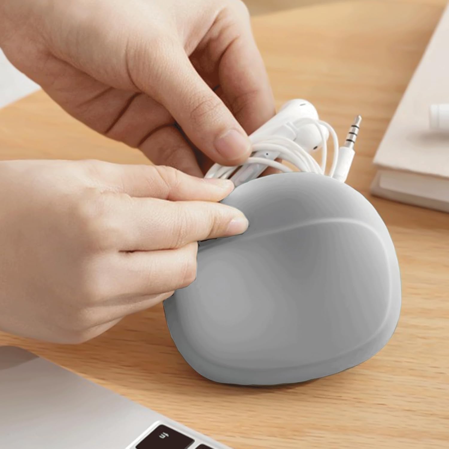 Vsagier Organizador de auriculares de silicona, estuche de almacenamiento de cable de datos, mini caja de llaves, organizador de auriculares