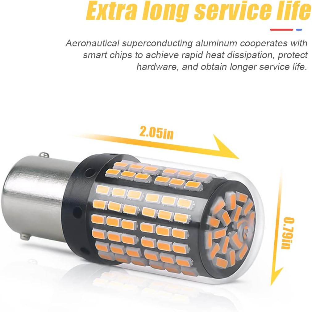 Paquete de 2 bombillas LED de freno 1157, bombilla de repuesto BAY15D de 12 V-24 V para freno de reversa, cola de correr, estacionamiento, universal