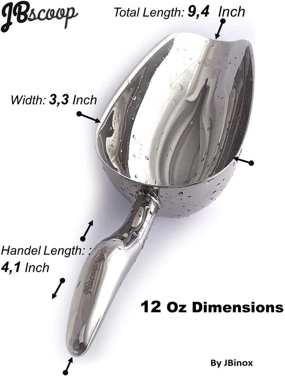 Cuchara de metal de acero inoxidable, cuchara de palomitas de maíz, cuchara de comida para perros de 9.4 pulgadas para fiestas, bodas, resistente