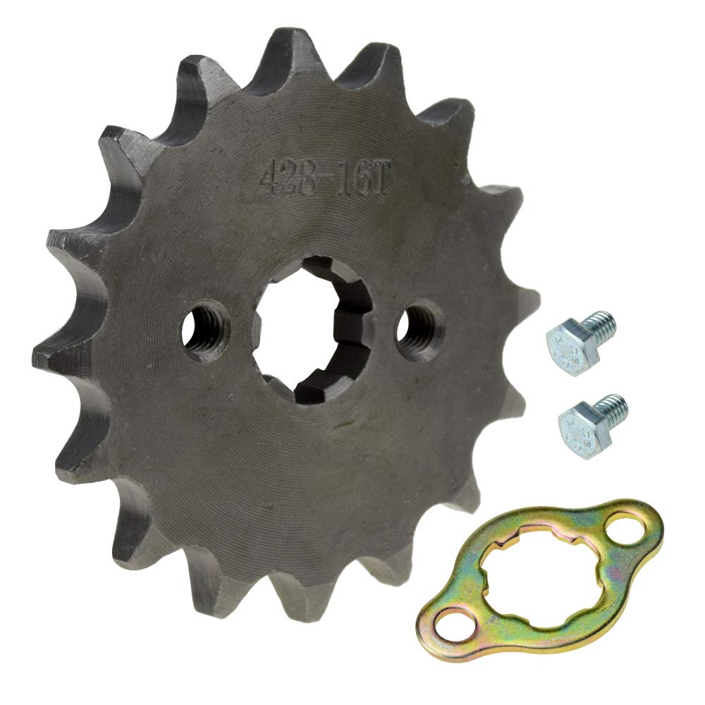 HIAORS 428 16T 0.669 in motocicleta piñón delantero motor para 50cc 70cc 110cc 125cc 140cc 160cc Honda TaoTao Roketa Coolster Sunl Lifan chino ATV