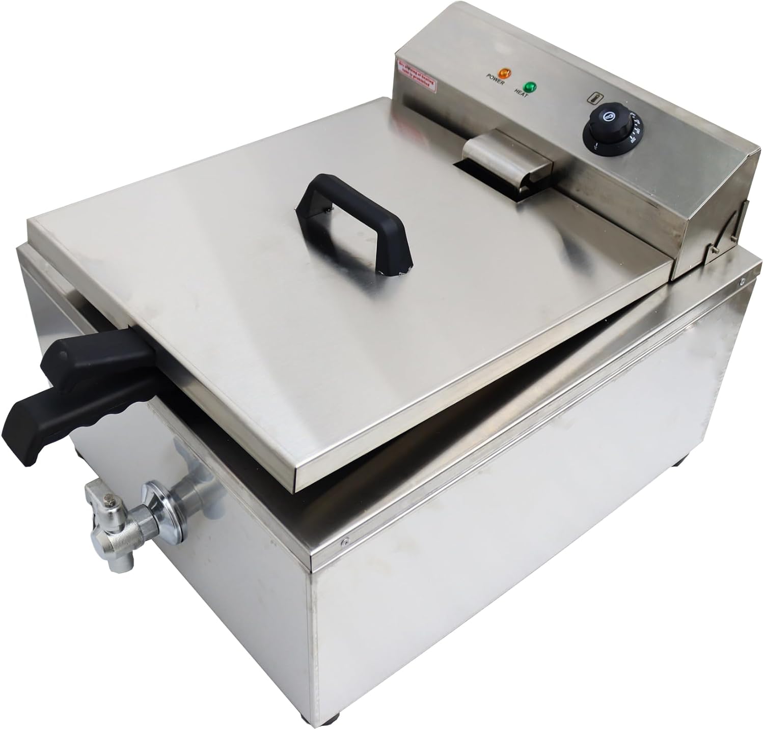 Freidora comercial de acero inoxidable con 2 moldes de anillo para pasteles, donas, pollo frito, papas fritas