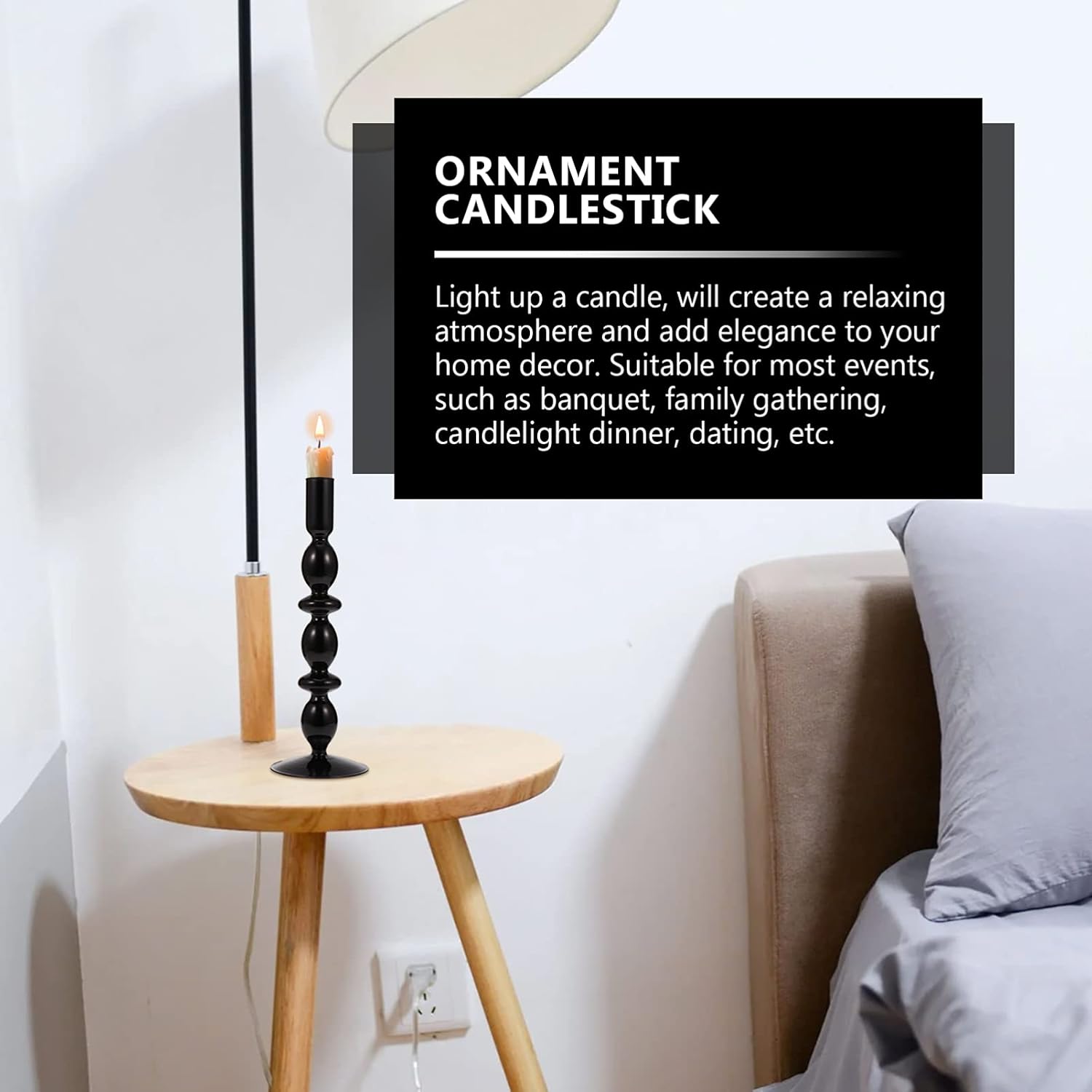 Uonlytech Candelabro giratorio romántico de la torre Eiffel de metal para decoración de mesa