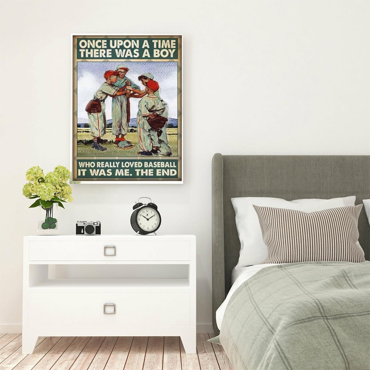 LEARTDYY Arte de diamantes 5D Once Upon A Time There was a boy who Really Loved Baseball Diamond Painting Kits para adultos, pintura por números,