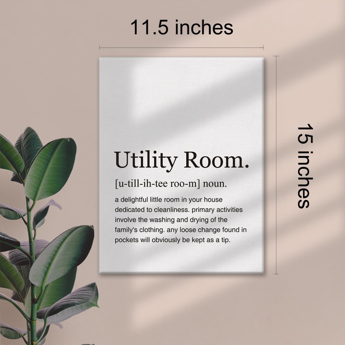 Lienzo con definición de cuarto de servicio, arte de pared, frases impresas, frases y refranes, decoración del hogar, obras de arte listas para