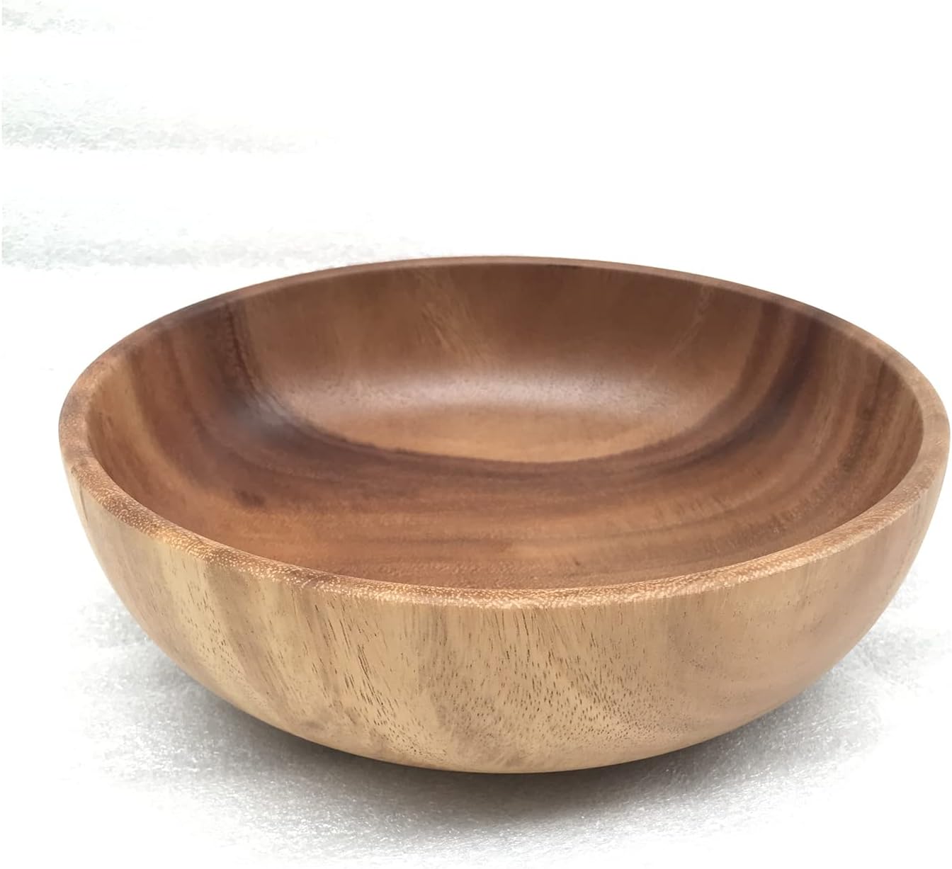 XD MEXL Juego de ensaladera de madera de madera de 9.45 pulgadas de madera de acacia grande para servir ensalada con tenedor y cuchara, juego de