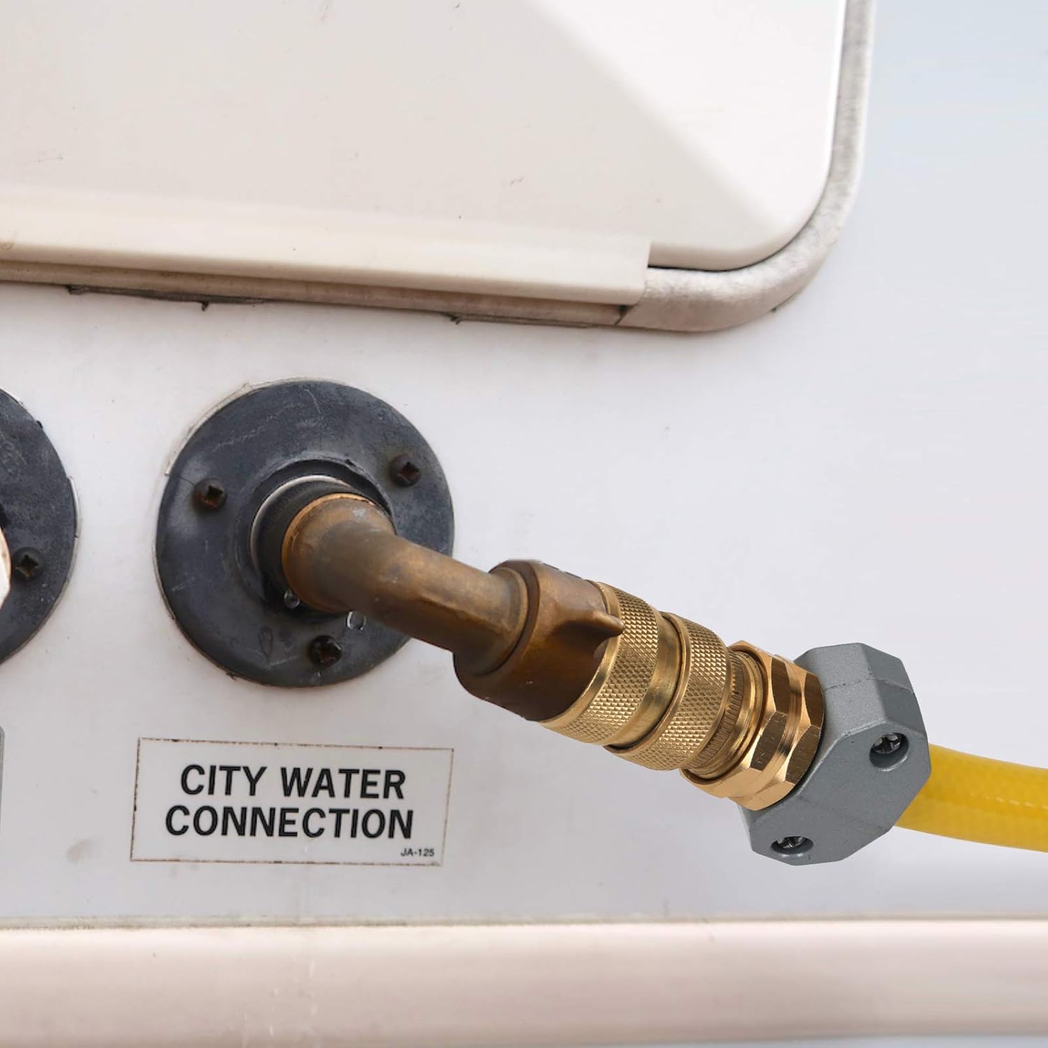 STYDDI Manguera de jardín de flujo completo de latón, accesorios de conexión rápida, manguera de agua de latón macizo de puerto completo, acoplador