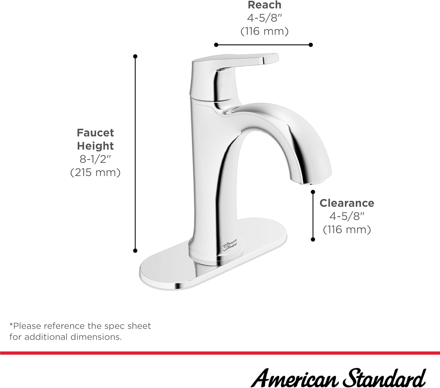American Standard Becklow 7429101.295, grifo de baño monomando, níquel cepillado