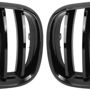 X AUTOHAUX Par de parrilla de riñón de capó frontal negro brillante para BMW E70 X5 E71 X6 4D 2007-2013 X AUTOHAUX Par de parrilla de riñón de capó frontal negro brillante para BMW E70 X5 E71 X6 4D 2007-2013