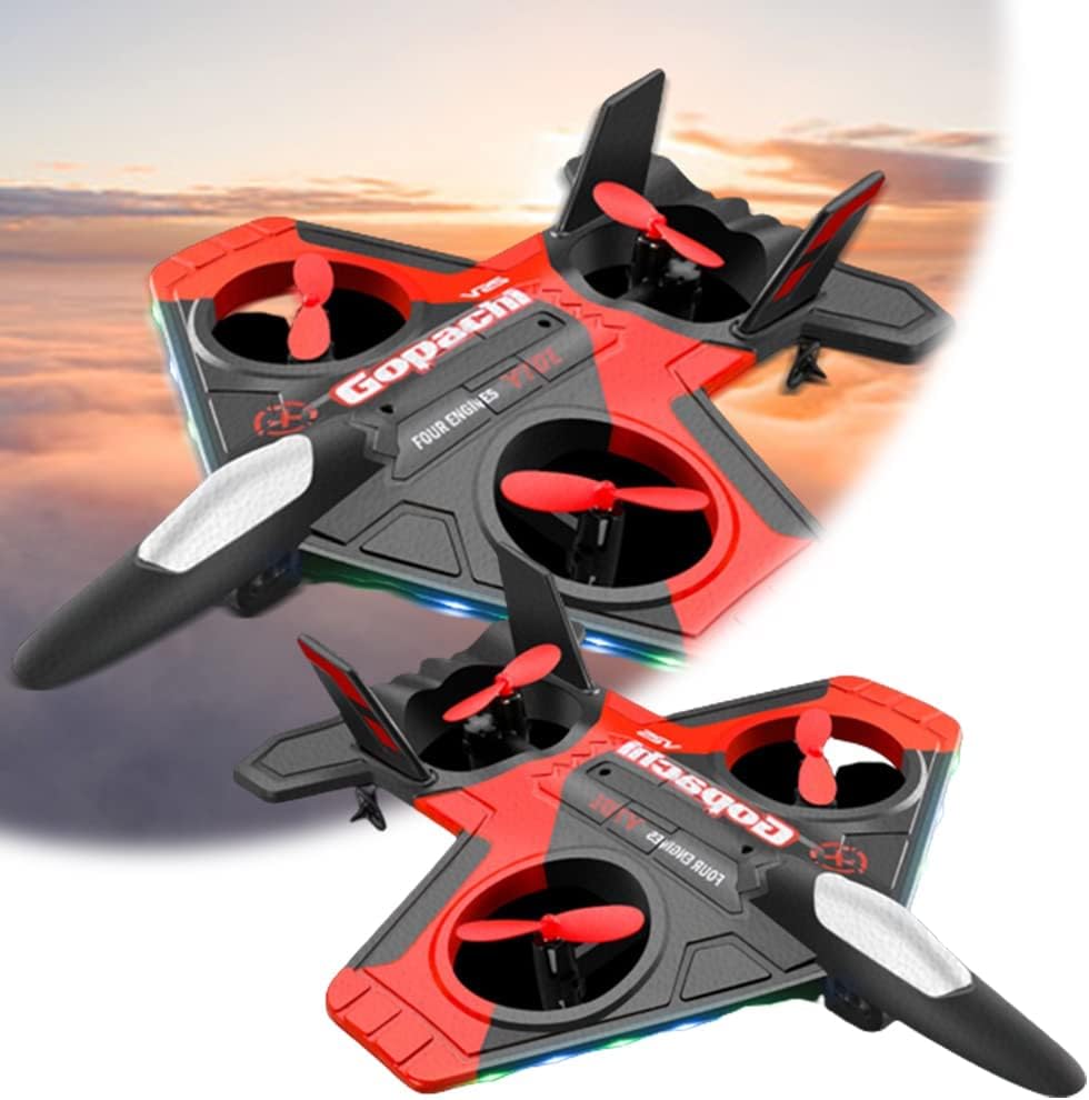 V25 Jet Fighter Stunt – Avión RC con control remoto de giro de 360 y luz, 4D RC 2.4Ghz Foam RC Aviones RC Helicóptero Quadcopter, avión planeador