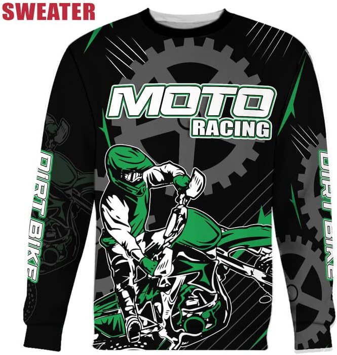Leprints – Camiseta de motocross personalizada con número y nombre de carreras 3D para motocicleta, todoterreno, sudadera con capucha