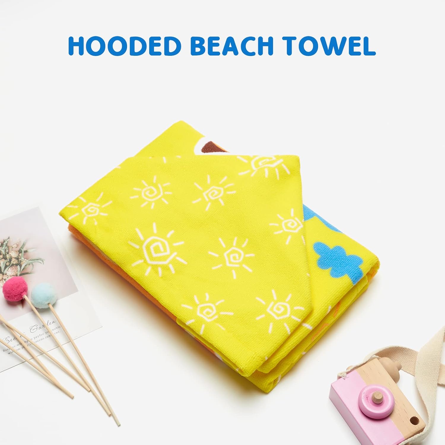 SYNPOS Toalla de baño para bebé, toalla de playa con capucha más gruesa para niños y niñas, toalla de baño con capucha más suave para piscina,