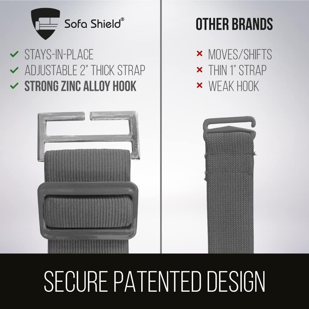 Sofa Shield – Funda de silla patentada, microfibra acolchada reversible, antimanchas y desgarros, ancho de asiento de 48pulgadas, para perros y